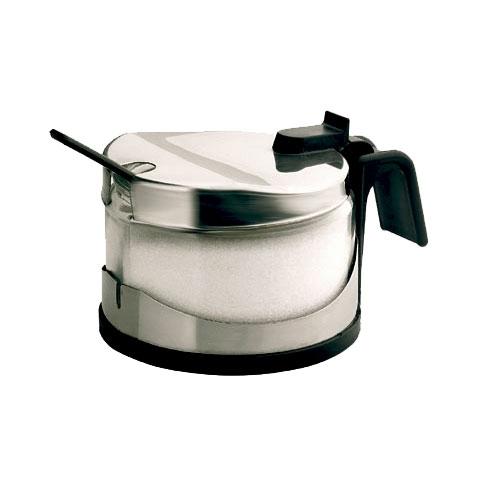 AZUCARERO ACERO-CRISTAL CON CUCHARILLA