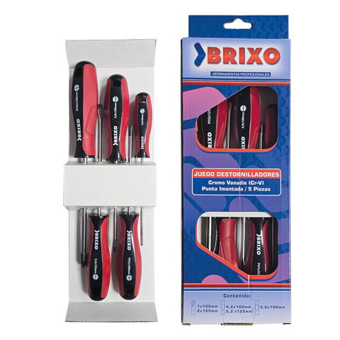 JUEGO DESTORNILLADORES 5 PIEZAS CROMO VANADIO