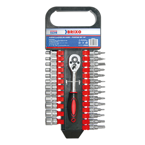 JUEGO LLAVES VASO+PUNTAS 1/4" 27 PIEZAS
