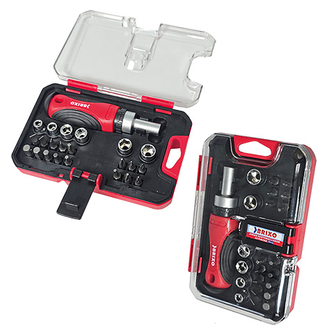 DESTORNILLADOR CARRACA VASOS+PUNTAS 23 PIEZAS