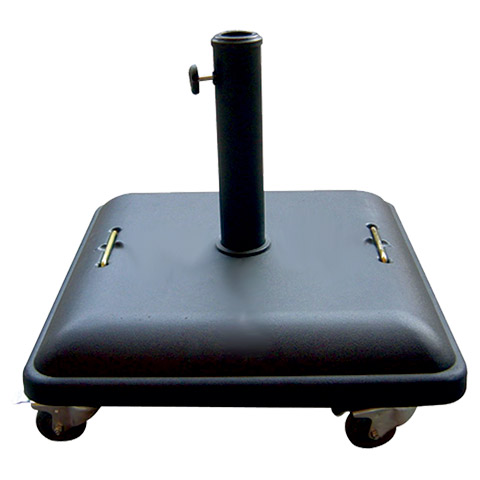 BASE SOMBRILLA CEMENTO CON ASAS-RUEDAS 37KG CUADRADA