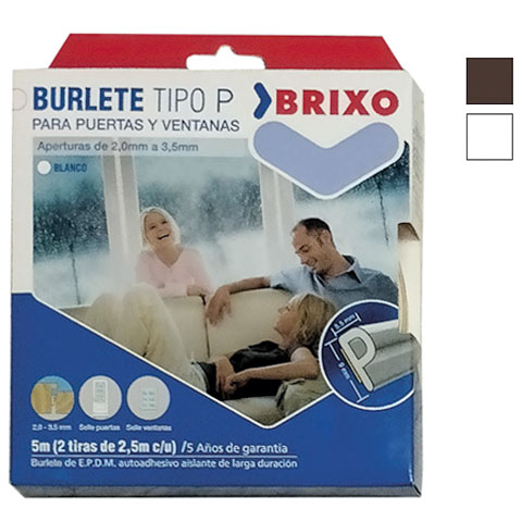 BURLETE PUERTA-VENTANA  ADHESIVO CAUCHO TIPO-P