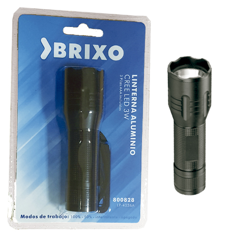 LINTERNA ALUMINIO CREE LED 3W C/PILAS