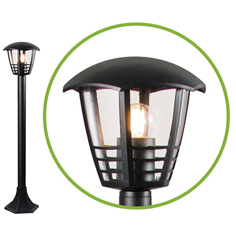 FAROLA 6 CARAS 1 LUZ BREZO ALUMINIO NEGRO 0,92M