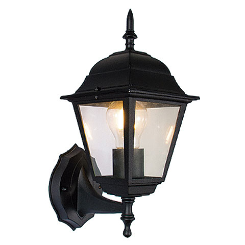 FAROL 4 CARAS PARED BRAZO BAJO DAVALIA ALUMINIO NEGRO