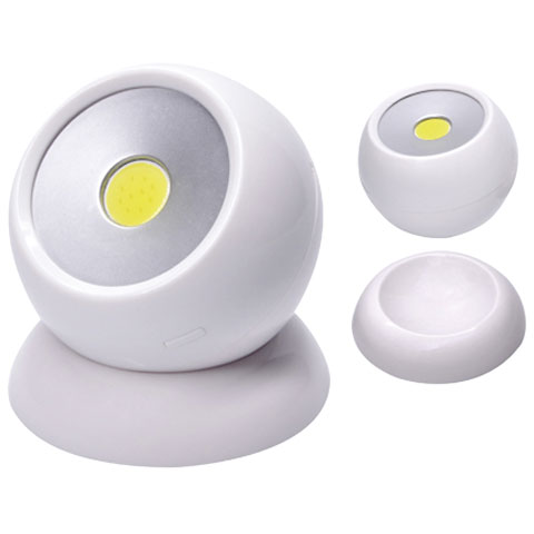FOCO ROTATIVO 360º COB LED 3W C/PILAS EXPOSITOR 9UD