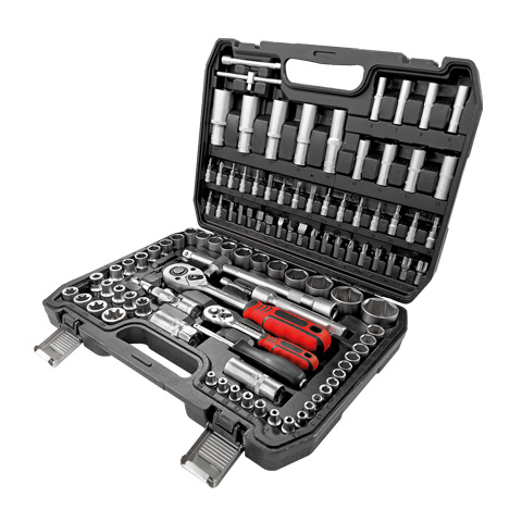 JUEGO LLAVES VASO+PUNTAS 108P. 1/4"-1/2"