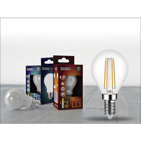 BOMBILLA LED FILAMENTO ESFERICA LUZ BLANCA 4000K E-14