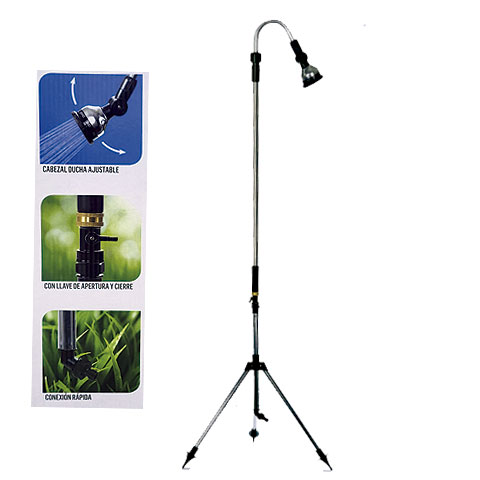 DUCHA JARDIN CON TRIPODE TELESCOPICA 9 FUNCIONES 145-230CM