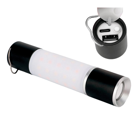 LINTERNA RECARGABLE C/FUNCION POWER BANK 10W BRIXO