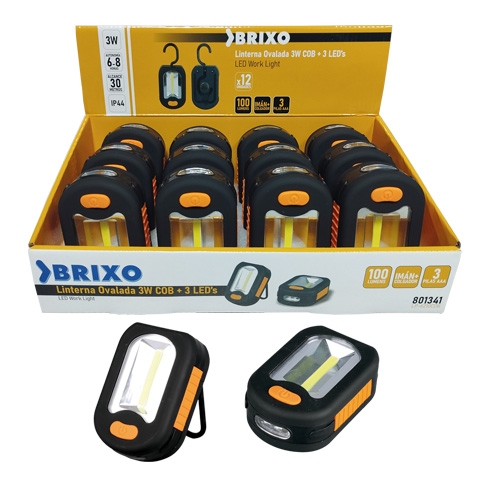 LINTERNA OVALADA 3W COB+3 LED 3W (EXP 12UD) BRIXO