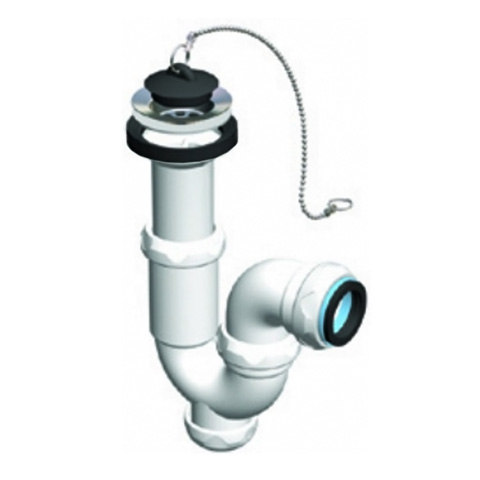 SIFON CURVO EXTENSIBLE SALIDA HORIZONTAL 40/32 C/VALVULA BRIXO
