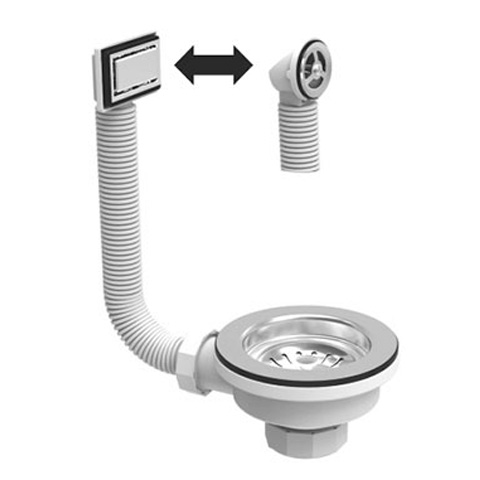 VALVULA CESTA INOX. FREGADERO C/REBOSADERO 1,1/2X115