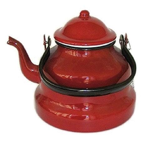 CAFETERA PAVA ESMALTE ROJO