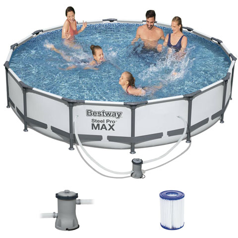 PISCINA REDONDA ESTRUCTURA DE TUBO CON BOMBA