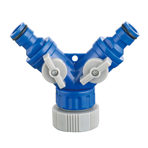 GRIFO DOS VIAS REGULABLE MANGUERA PLASTICO